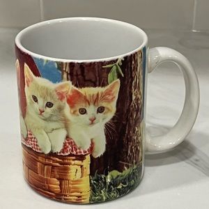 1992 Vintage Landmark Stock Exchange Kitty In A Basket Coffee Cup Mug